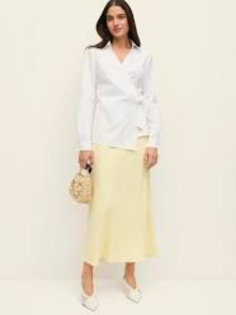 Ann Taylor Bias Midi Slip Skirt in Satin